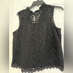 Elegant Black Lace Sleeveless Top